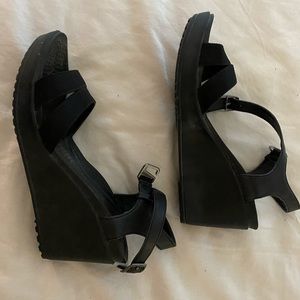 All black Crocs wedges. perfect condition. COMFY.
